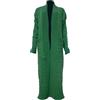 Generic Cardigan Lungo da Donna Aperto sul Davanti, Taglie Forti, in Maglia a trecce Spesse, con Tasche, Cappotto Invernale