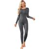 Ekouaer Intimo Termico Donna Completo Maglia Termica Manica Lunga e Pantalone Caldo Pigiama Invernale Sci Set Corsa Palestra，S-XXL