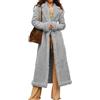 Generic Cappotti Invernali Lunghi per le Donne in Ecopelle Pelle Scamosciata Tosatura Giacca Fuzzy Sherpa Foderato Trench Cappotto Business Cappotto Casual