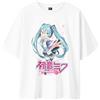 Stone Kids T-Shirt Donna Anime Hatsune Miku - Taglio Oversize, stampa ad alta definizione francese, eco-compatibile, taglia XS-XL, bianco, XS
