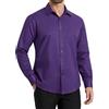 HISDERN Camicia da Uomo a Maniche Lunghe Casual Top per Business e Tempo Libero con Colletto Classico e Tasca
