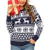 Leversic Maglione Natalizio Donna Maglioni Natalizi Invernale Ugly Sweater Pullover in Maglieria Manica Lunga S-XXL