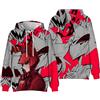 Jilijia Hazbin Hotel, felpa con cappuccio per bambini con stampa digitale 3D di Alastor/Angel Dust, cosplay, a maniche lunghe, streetwear, per ragazzi e ragazze