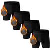 Nuofengkudu Uomo Termico Lunghe Boxer Aderenti Caldo Senza Cuciture Rigonfiamento Bulge Mutande Lunghi Elasticizzato Confort Morbidi Lounge Underwear Underpants Pigiami B 4 Pack Nero XL