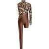 Kaerm Ragazza Body Danza Classica Ginnastica Artistica Monospalla Tuta Intera da Pattinaggio Artistico Manica Lunga Balletto Leotards Jumpsuit Sportiva Costume da Ballo Marrone 15-16 anni
