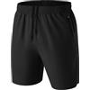 HMIYA Pantaloncini Running Uomo Leggero Sportivi Shorts Asciugatura Veloce Palestra Corsa Calzoncini con Tasca con Cerniera(Nero,EU-5XL/US-4XL)