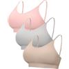 Channo Bralette Senza Cuciture da Donna: Reggiseno Senza Ferretto in Nylon con Spalline Regolabili Coppe Imbottite Coppa A-C per Casa e Tempo Libero 3 Pezzi