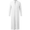RUMAOZIA Veste musulmana Uomo Caftano Musulmano Abaya Uomo Manica Lunga Medio Oriente Arabi Saudita Abiti di Cotone Lino Abiti Ethno Thobe Abbigliamento Arabo Abbigliamento Preghiera per Uomo, N