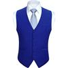 Enlision Gilet da Abito da Uomo Slim Fit Tinta Unita Cotone Panciotto Elegante Casual Moda Smanicato Scollo a V Matrimonio Formale Lavoro Cerimoni Blu 4XL