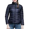 Generic Piumino da donna leggero blu - Giacca per le mezze stagioni da donna nera - Giacca trapuntata leggera taglie grandi giacca da escursionismo impermeabile traspirante leggero cappotto invernale caldo