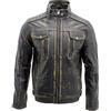 Infinity Giubbotto da Motociclista in Pelle Nera Classiche da Uomo XS