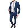 Evoga Abito Completo Uomo Sartoriale Smoking Vestito Elegante Cerimonia (58, Blu gessato a Righe)