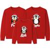 D&Vlab Set Tris di Felpe Famiglia Natale Rosse Maglie Natalizie per papà Mamma Bambino Bambina Maglione Personalizzate con Nome Christmas Pinguini Idea Regalo Famiglia Natale Natalizie Calda (Rosso)