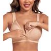 DotVol Reggiseno Minimizzatore Donna Taglie Grandi Reggiseno con Chiusura Frontale Non Imbottito Senza Ferretti Intimo Comfort Colore Sabbia 8C
