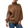 Kobilee Maglione Donna Invernale Elegante Collo Alto Ampio Pullover Maglione Lungo Curvy Caldo Felpa Maglia Cashmere Oversize Manica Lunga Dolcevita Sweater Lana Morbido