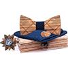 HZQIFEI Farfalla in Legno, Papillon Regolabile Moda Classico Uomo Regolabile Matrimonio Smoking, C6, Taglia Unica