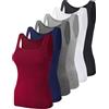 BQTQ 6 Pezzi Canotta Donna Tank Top Canottiera con Collo Quadrato Canotta Senza Maniche Canotta