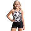 Generic Costume da Bagno Bambina Due Pezzi Modellante con Pantaloncin Stampa Floreale Costumi Sportivi Ragazza Mare Piscina Spiaggia Leggero Rashguard Coordinati Tankini Bikini 2026