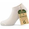 Frencis - Calzini Fantasmini in Bamboo Bianchi, Traspiranti, con Punta e Tallone Rinforzati - Confezione da 6 Paia, Made in Italy (IT, Numero, 35, 40, Regular, Regular, Fantasmino, Bianco)