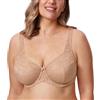 DELIMIRA Reggiseno Donna in Pizzo Taglie Forti | Senza Imbottitura, con Ferretto, Minimizer, Copertura Completa