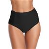 SHEKINI Donna Costumi da Bagno Bikini Fondo Vita Alta Triangolo Brasiliana Controllo Addominale Pieghe Taglia Grossa Mare Bikini Slip da Spiaggia