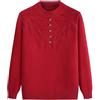 YONGHONGKEJI Maglione per Vecchie Signore Maglioni Lavorati A Maglia per Anziani E di Mezza età Girocollo Pullover Peloso Casual Top A Maniche Lunghe in Velluto Strato di Base Morbido Pile Maglieri