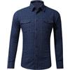 Generisch Camicia da uomo a maniche lunghe, con colletto rovesciato, vestibilità normale, a quadretti, design leggero, con tasca sul petto, leggera, comoda, per il tempo libero, da uomo a maniche
