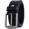 Lindenmann Cintura in pelle da uomo, cintura in pelle pieno fiore per jeans, nera, Farbe/Color:nero, Size US/EU: