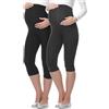 Be Mammy Leggings Premaman 3/4 03 (Nero/Grafite, M)