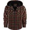 JACKETOWN Giacca Uomo in Pile Con Cappuccio Camicia in Flanella a Quadri Giacca Intermedia Calda E Imbottita Giacca Casual Con Tasche Ideale per Autunno E Inverno