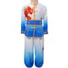 Oyolan Costume Kung Fu da bambino, ragazzo, vestito arti marziali, abbigliamento tradizionale cinese Tai Chi, blu, 5-6 Anni