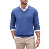 COOFANDY Maglione Uomo Blu Scollo V Pullover Classico Invernale Maglia Fine Regular Fit Maglione Elegante Casual Ufficio Pullover Basic Uomo Cielo Blu S