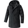Generic Giacca da uomo con cappuccio invernale calda e spessa, parka lungo da metà, imbottito, piumino, taglia grande, termica, casual, per esterni, Nero , 5XL