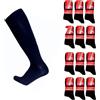 calze college 12 Paia Calze Lunghe In Cotone Caldo Elasticizzato, confortevoli e rinforzate su punta e tallone |Taglie 39/42 e 43/46 | Prodotto Italiano (43/46, Blu Navy)