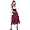 EraSpooky Pirata Donna Adulto Costume Bucaniere a Righe Caraibi Vestito