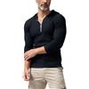 Muscle Alive Uomo Moda Felpe Quarter Zip Up Atletico Fitness Felpe con Cappuccio Pullover Manica Lunga Slim Fit Nero L