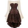 Hengzhifeng Corsetto Steampunk Bustino Corpetto Costumi Carnevale Donna Pirata (EUR 26-28,Marrone)