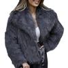 Valtorixia Cappotto da donna in finta pelliccia, a maniche lunghe, giacca soffice aperta sul davanti, peloso, invernale, caldo, a pelo lungo, cappotto corto, Dark Garya1, M