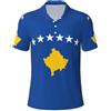 EdWal Polo da uomo a maniche corte con stampa bandiera del Kosovo, maglietta da golf per uomo, casual, sportiva, Nero , 4XL