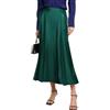 MAYFASEY Gonna lunga da donna in raso, a vita alta, elegante gonna midi di seta, linea A, Flared Midi, business, feste, tempo libero