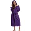 Generic Accappatoio da donna in spugna di cotone Accappatoio da doccia in cotone Spa accappatoio per donna uomo Uk Fleece Accappatoio con dettaglio a cialda per donna, 0a-viola, 4X-Large