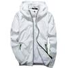 Generico Giacca Primaverile Uomo Cerniera con Tasche con Cappuccio - Bomber Uomo Giacche Leggero Antivento Protettivo da Sole, Bomber Baggy Vintage Comodo Bianco XXL