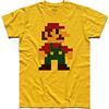 3styler T-Shirt Uomo Mario - Pixel Version - Linea Classic - 100% Cotone 185 gr/mq (L, Giallo)
