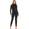 Aislor Donna Tuta Intera Sportiva Tuta Lunga Elasticizzata a Maniche Lunghe Jumpsuit Aderente Alta Collare Tutina per Fitness Tinta Unica