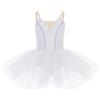Aislor Vestito da Danza Classica Bambina Vestito da Balletto Lago dei Cigni Leotard Body da Ballerina Senza Manica Ragazze Tutu Abito da Ballo Ballet Elegante Dancewear D Bianco 3-4 anni