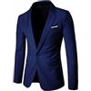 Allthemen Blazer da Uomo con Un Bottone Slim Fit Giacca da Abito Smoking Formale da Lavoro con Tasche Blazer a Collo V Blu Navy S