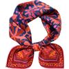 Prettystern 65cm mano arrotolata seta sciarpa fazzoletto foulard di seta con fiori floreali unisex donne uomo 19 Fiori rossi e blu