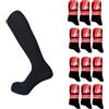 calze college 12 Paia Calze Lunghe In Cotone Caldo Elasticizzato, confortevoli e rinforzate su punta e tallone |Taglie 39/42 e 43/46 | Prodotto Italiano (39/42, Nero)