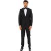 Ciabalù Abito Uomo Elegante Damascato Vestito Cerimonia Smoking Matrimonio (50, Nero)