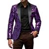 RUMAOZIA Blazer da uomo con paillettes, giacca da smoking, giacca da uomo con giacca lucida, abito da sposa, mese di carnevale, costume metallico